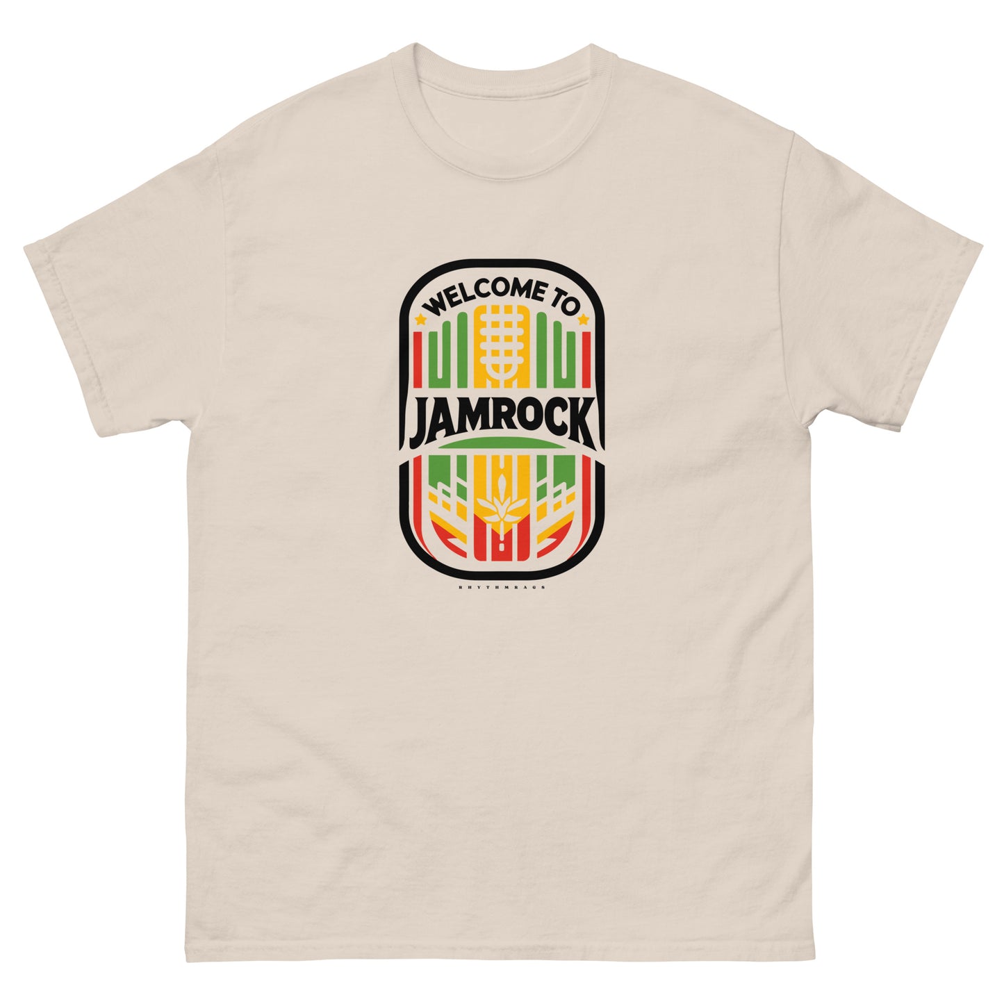 Welcome-to-Jamrock_1-reggae-t-shirt-natural-front