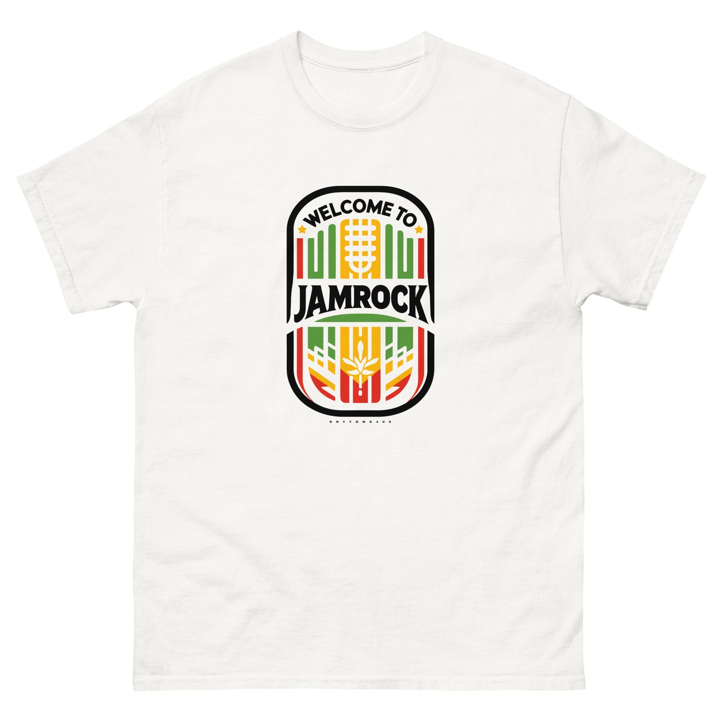 Welcome-to-Jamrock_1-reggae-t-shirt-white-front