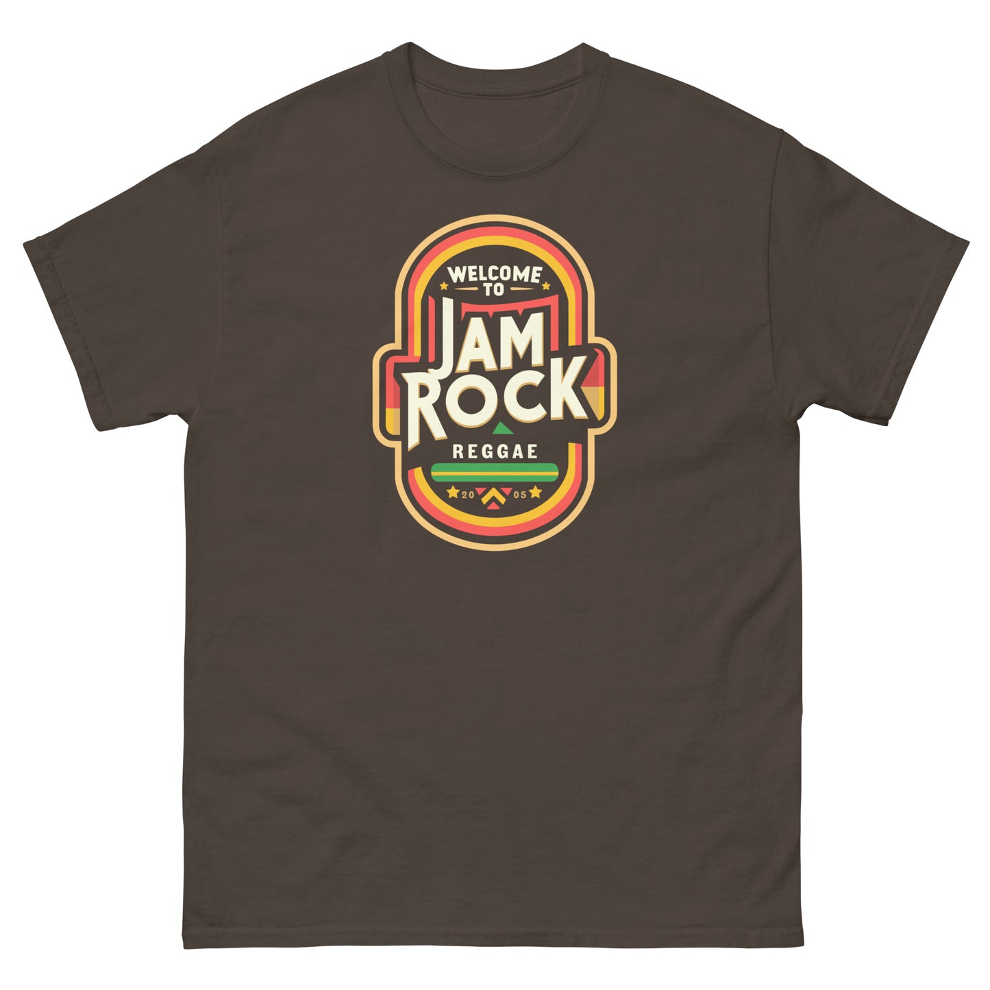 Welcome-to-Jamrock_3-reggae-t-shirt-dark-chocolate-front