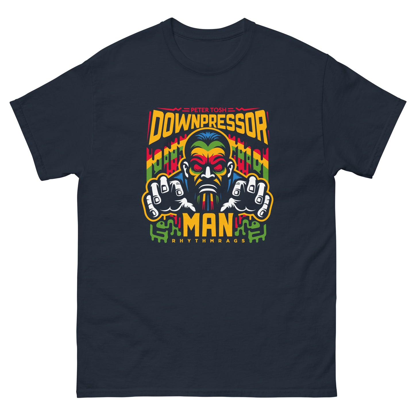 downpressor-man-reggae-t-shirt-navy