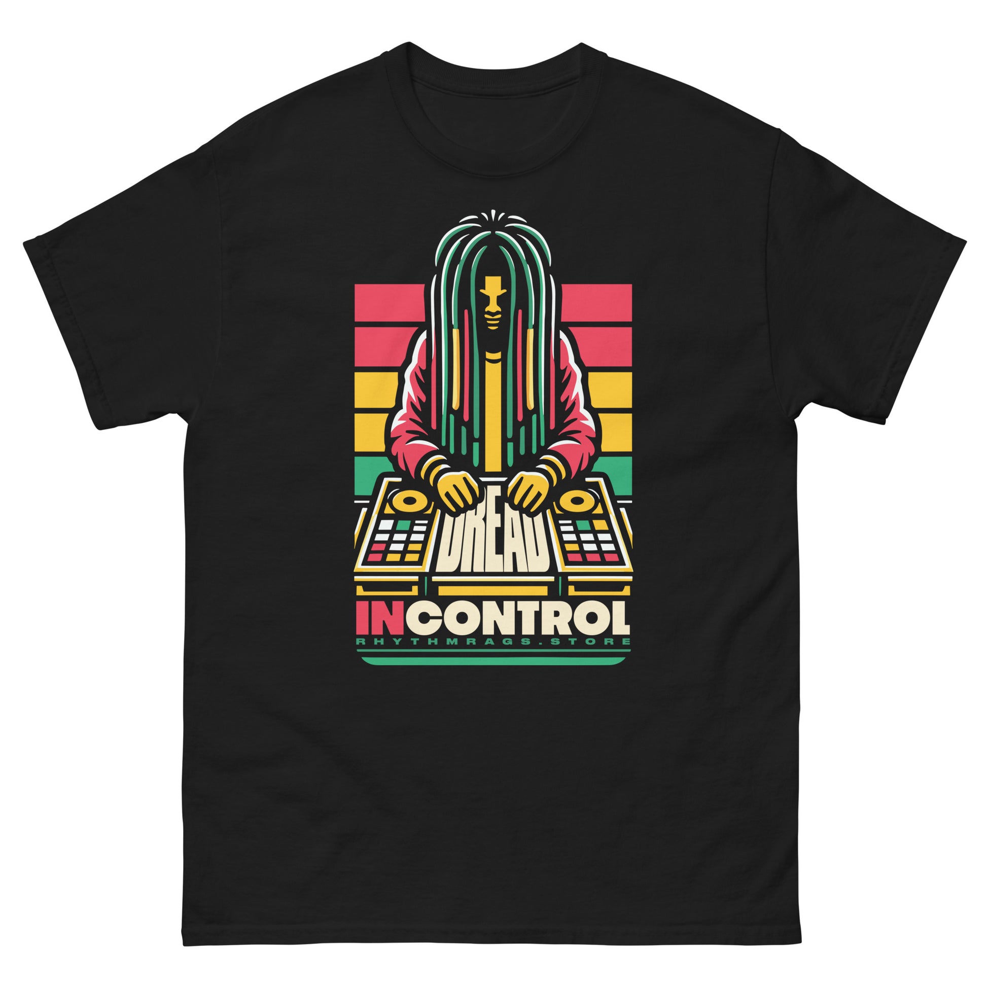 dread-in-control-reggae-t-shirt-black