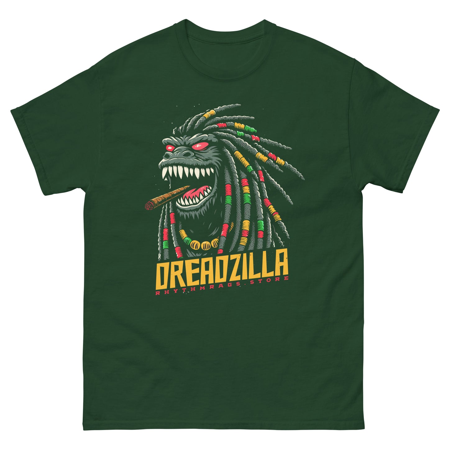 dreadzilla-reggae-t-shirt-forest-green