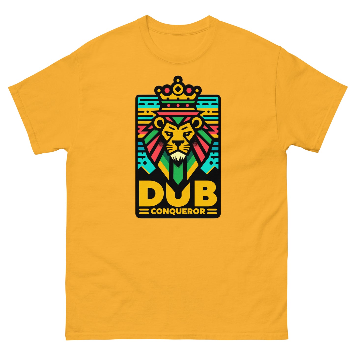 dub-conqueror-reggae-t-shirt-gold