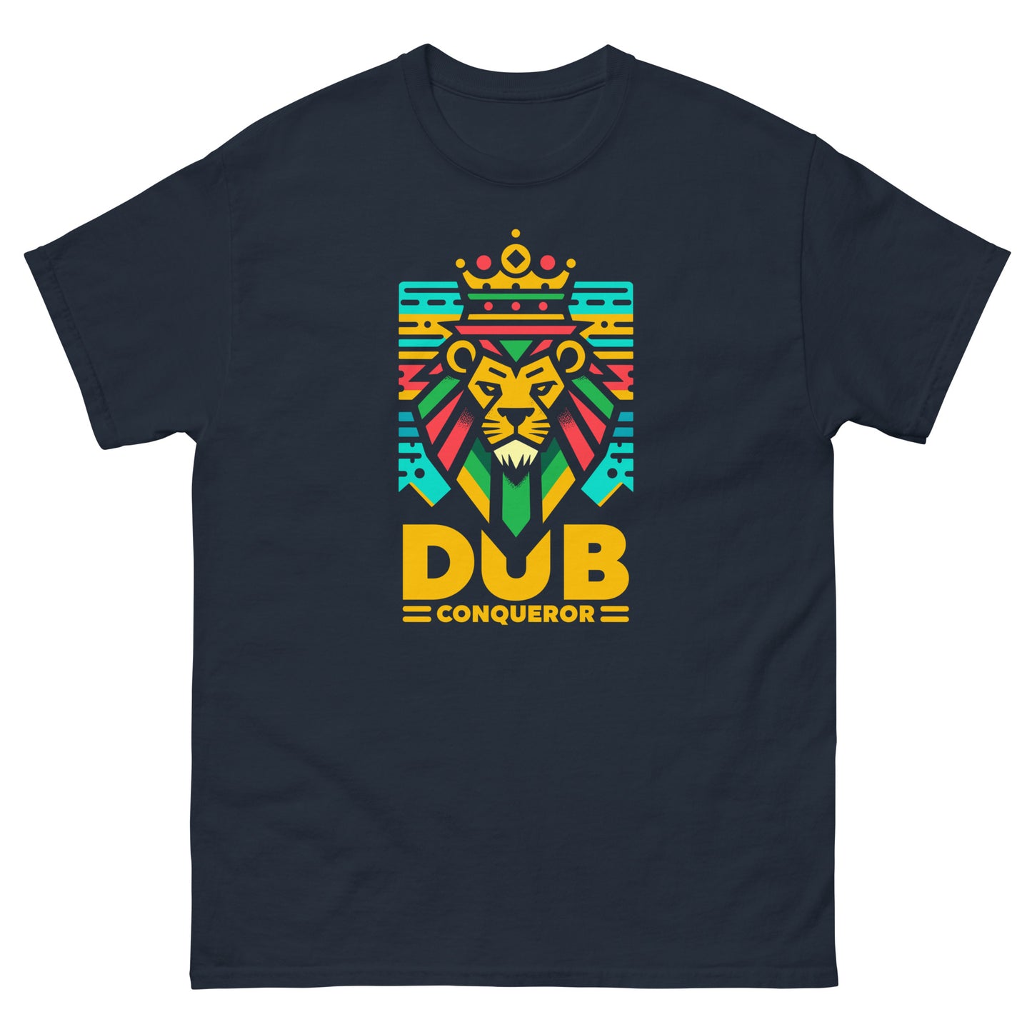 dub-conqueror-reggae-t-shirt-navy