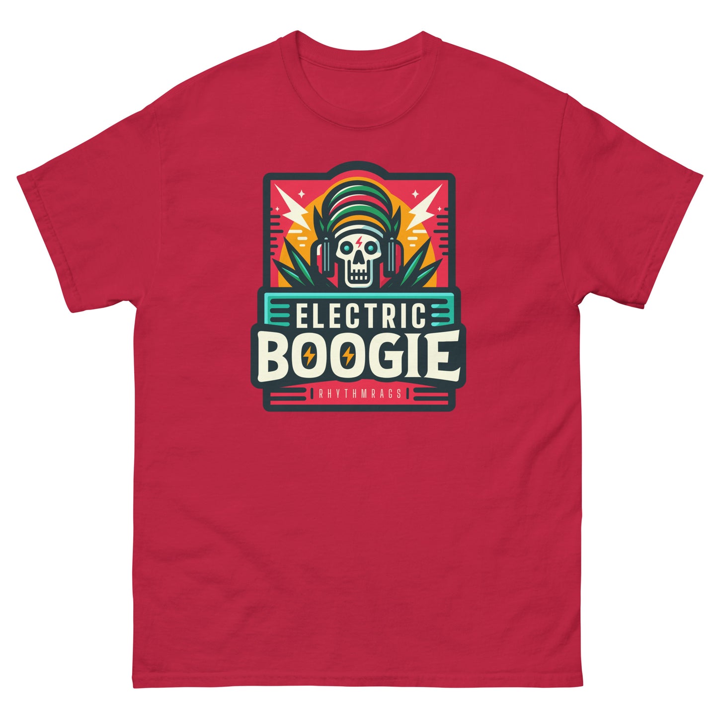 electric-boogie-reggae-t-shirt-cardinal