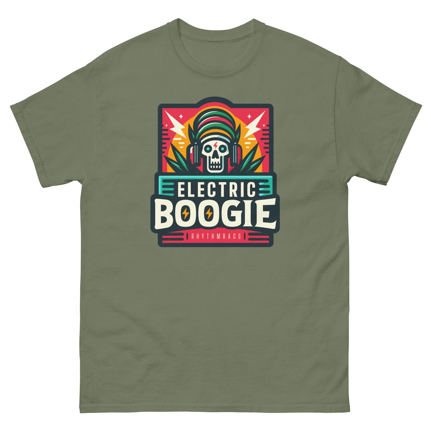 electric-boogie-reggae-t-shirt-military-green
