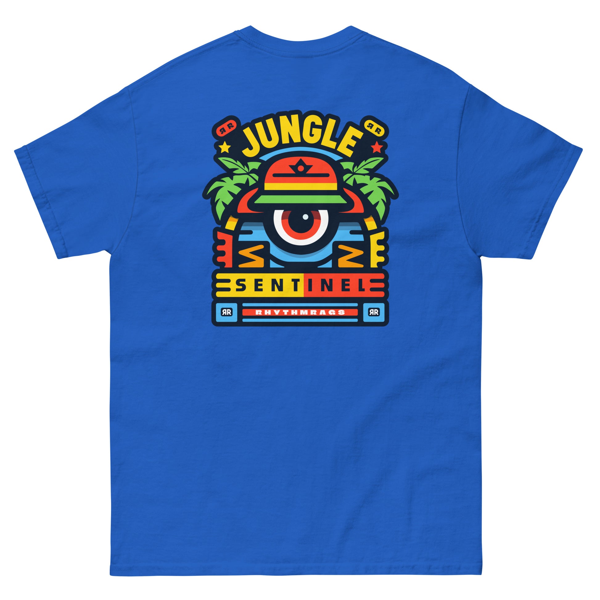 jungle-sentinel-reggae-t-shirt-royal-back