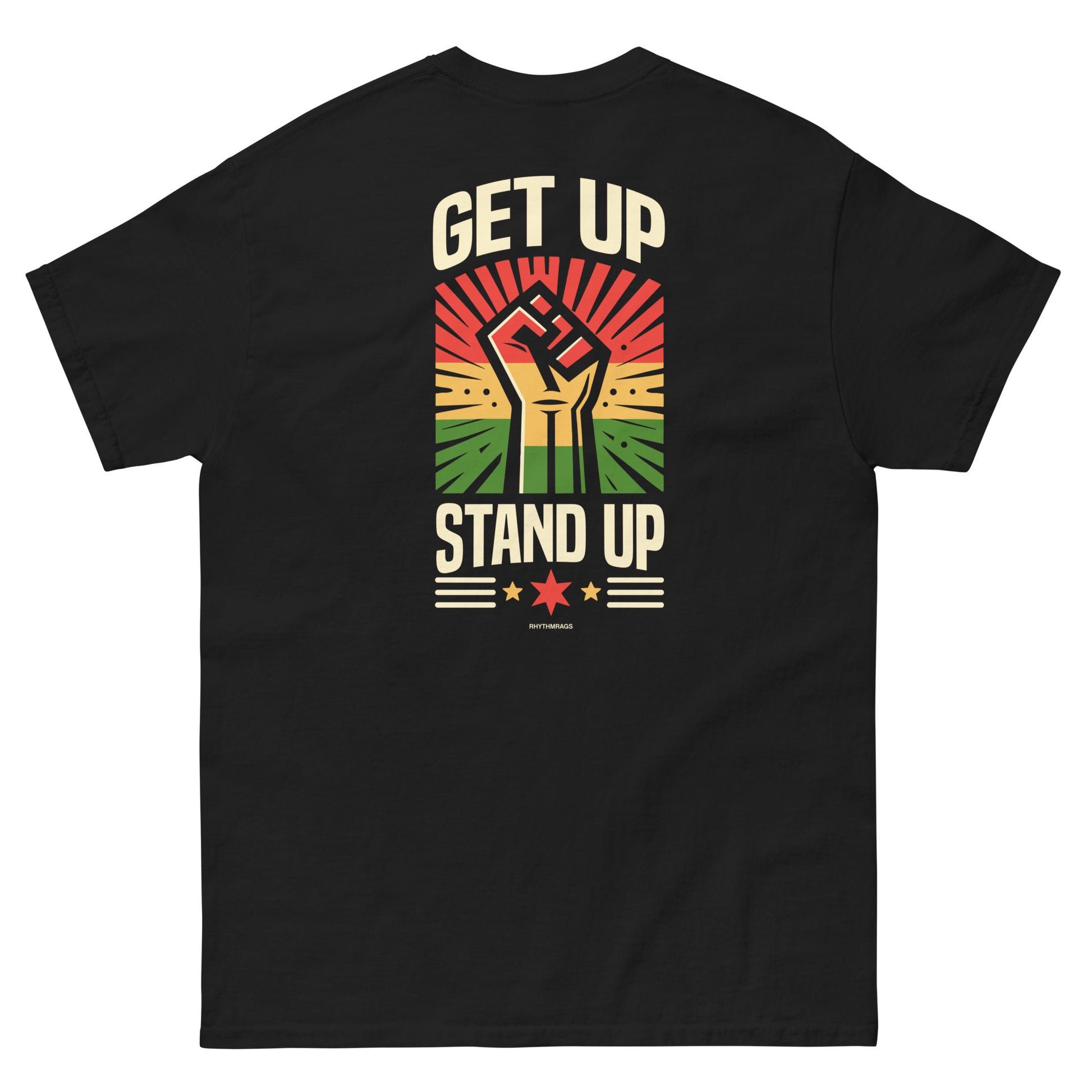 reggae t-shirt - get up stand up black back