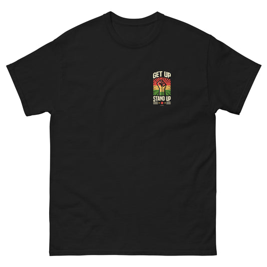 reggae t-shirt - get up stand up black front