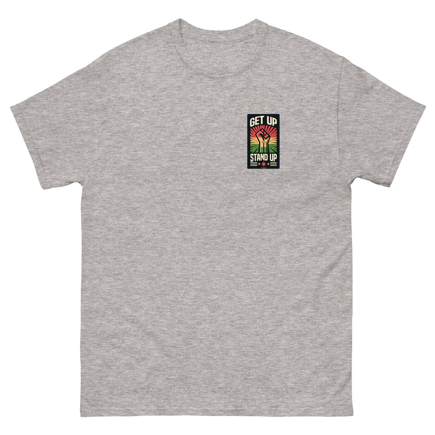 reggae t-shirt - get up stand up sport grey front