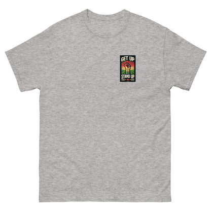reggae t-shirt - get up stand up sport grey front