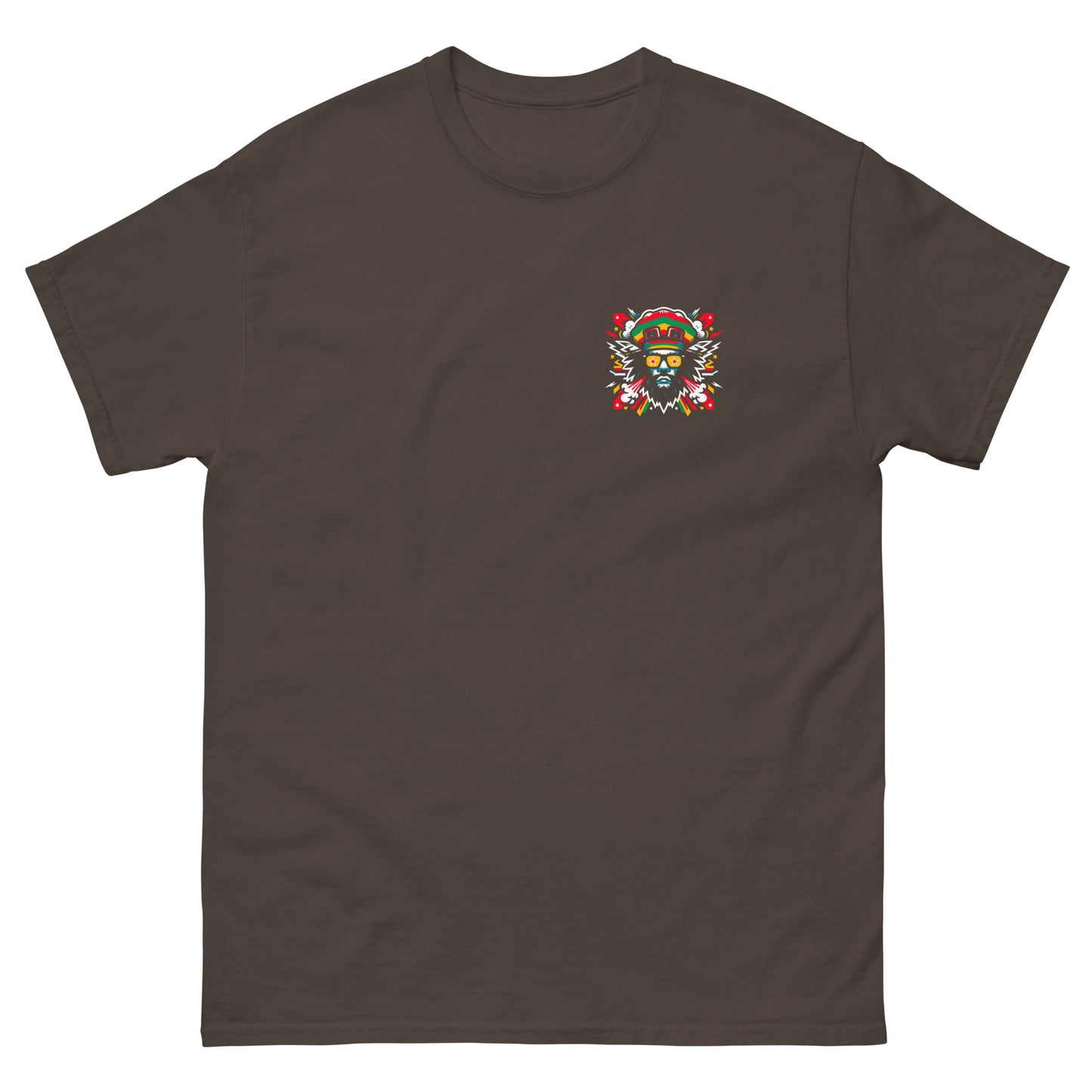 mystic-man-reggae-t-shirt-dark-chocolate-front