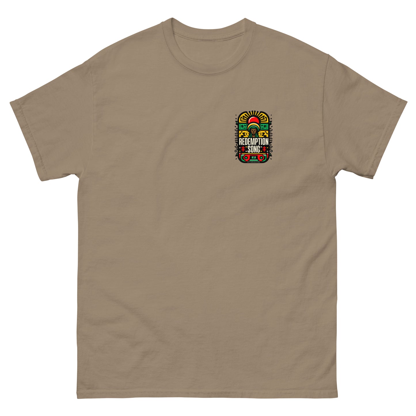 redemption-song-2-reggae-t-shirt-brown-savana-front