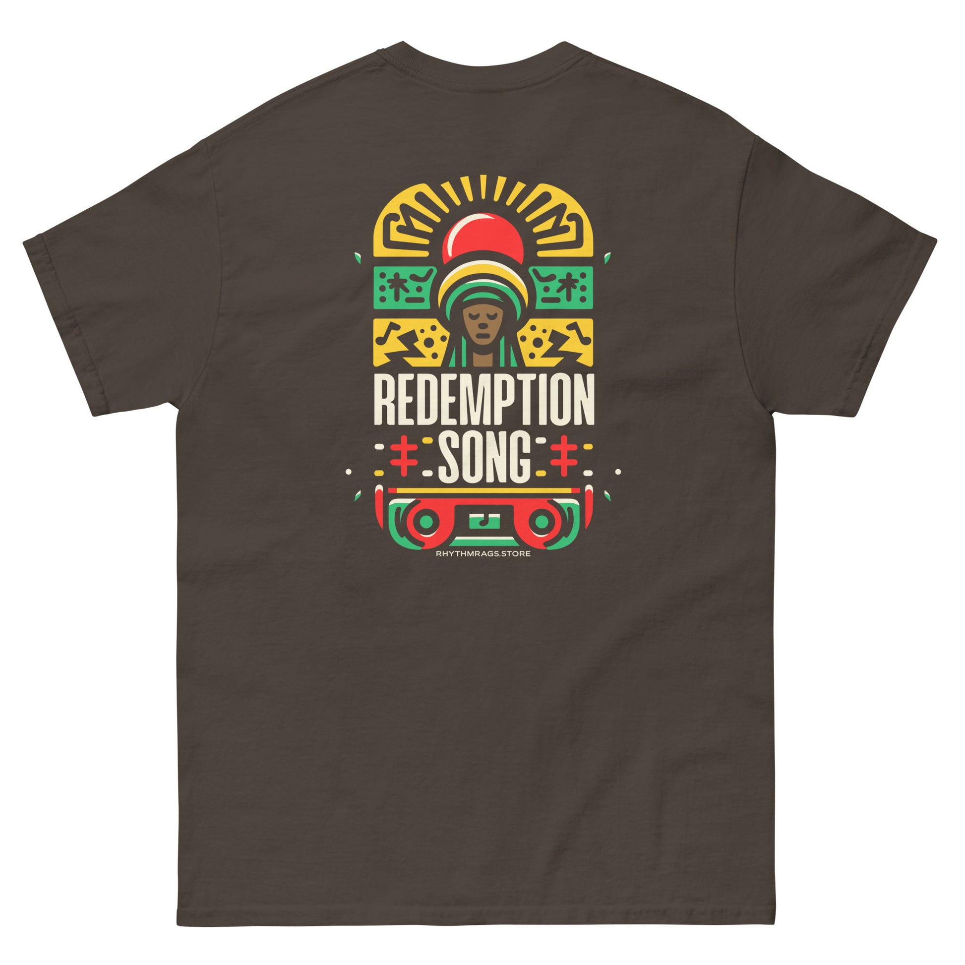 redemption-song-2-reggae-t-shirt-dark-chocolate-back