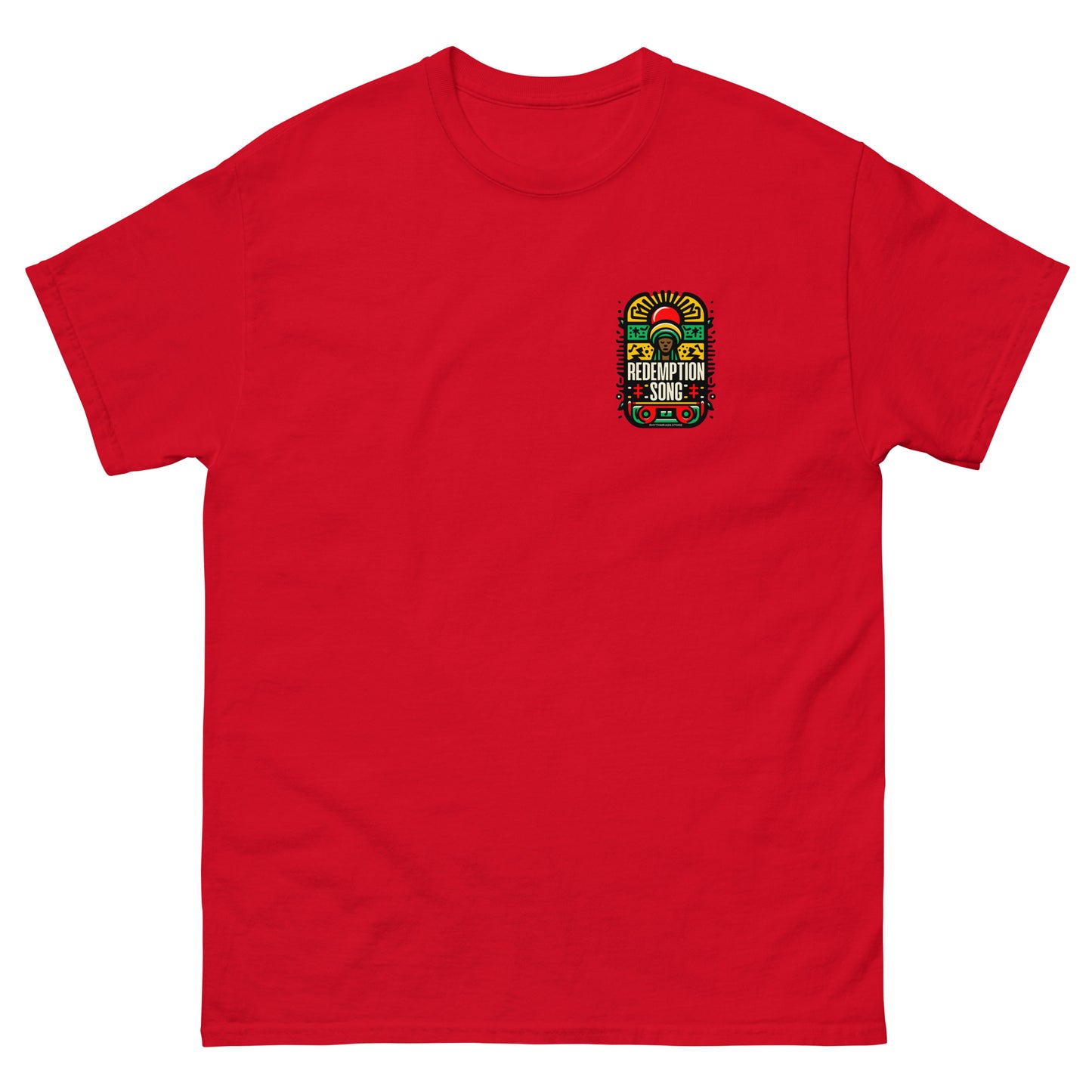 redemption-song-2-reggae-t-shirt-red-front