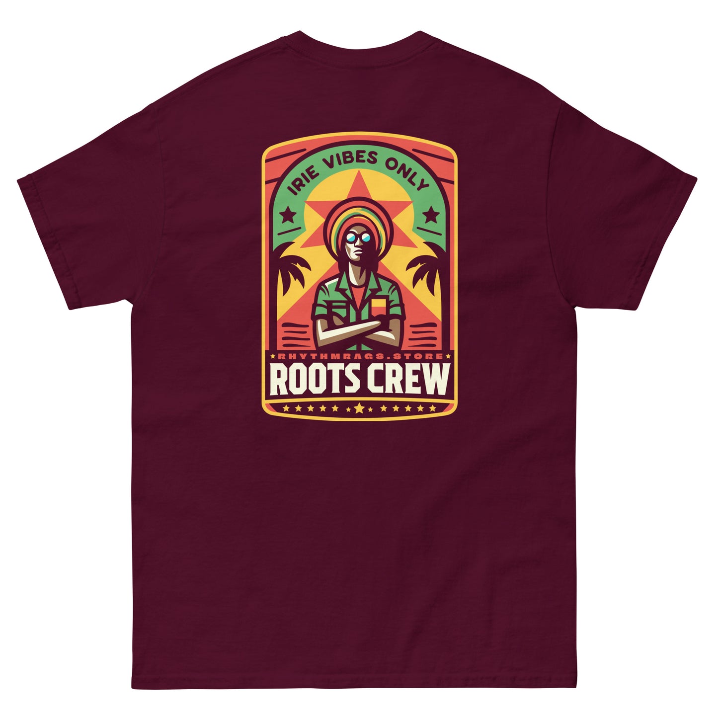 roots-crew-reggae-t-shirt-maroon-back