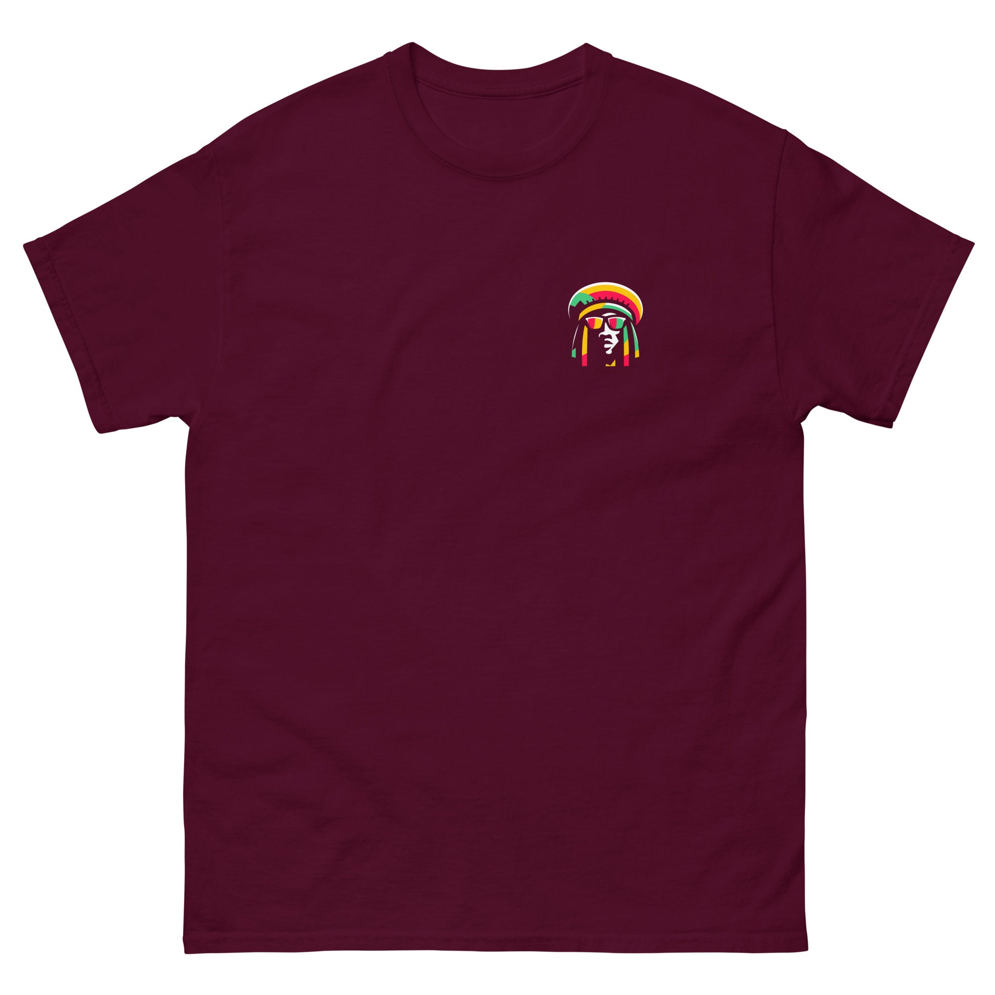 wailers-republic-reggae-t-shirt-maroon-front